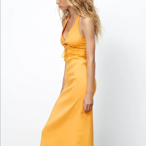 ZARA cut out linen blend dress - Picture 5 of 5